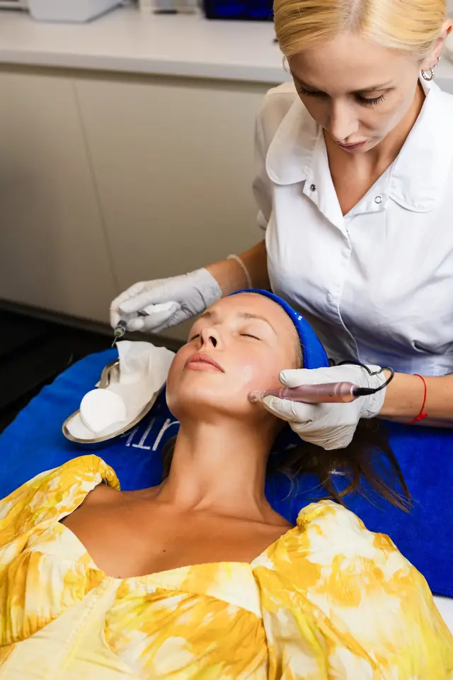 A full facial in progress