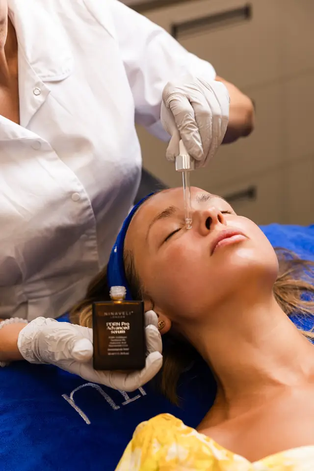 Device facial, client reclined